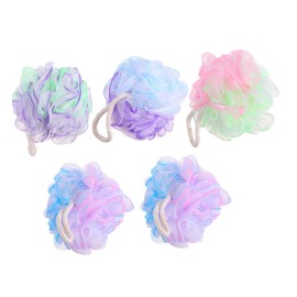 Gatuida 5Pcs Mesh Bath Sponge Poufs Soft Exfoliating Shower Body Scrubber for Adults for Creating Lather with Soap Shower Gel Random Colors Each Random Color