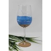 Hand Painted Wine Glasses - Beach and Sand (Set of