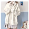 Preppy Aesthetic Clothes Cute Japanese School Sweater Kawaii Solid V-Neck