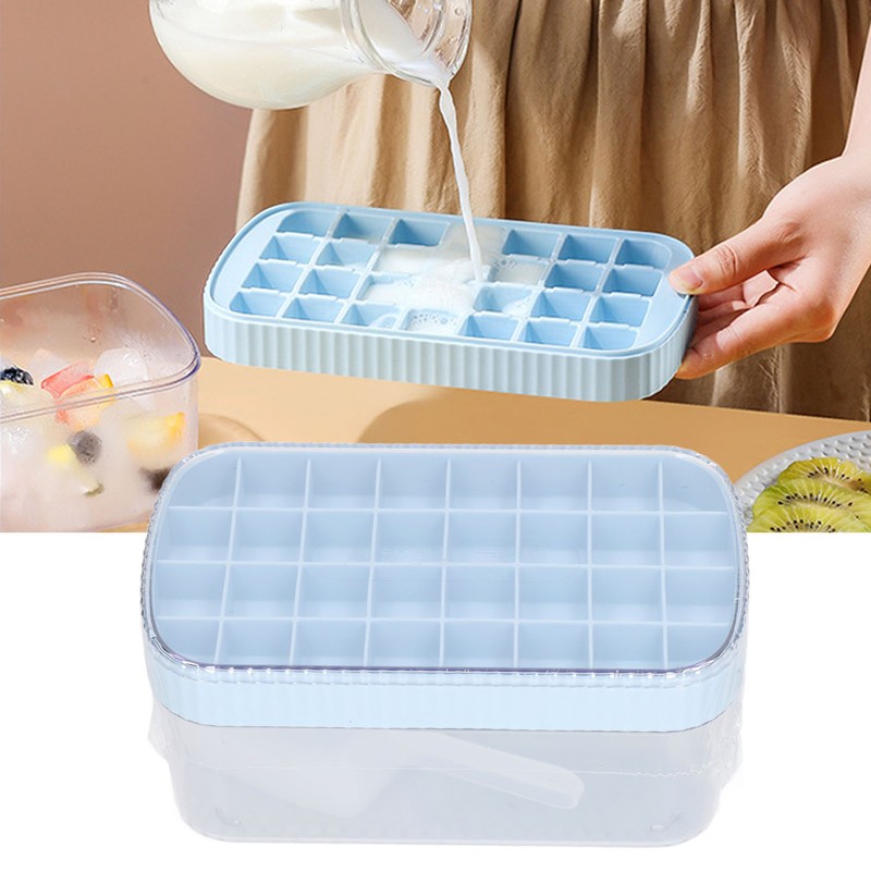Ice Tray Stackable Large Capacity Household Summer Silicone Blue Ice
