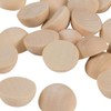 Healifty Pack of 50 Half Wooden Beads, Unfinished, Split Natural