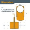 POWERTEC 70295 4-Inch Integrated Blast Gate Clog Resistant, Anti Gap