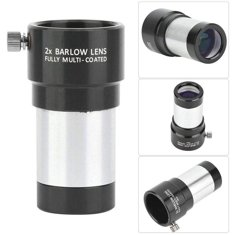 POFET Lens 2X, 1.25 Inch Fully Multi-Coated Metal Barlow Lens