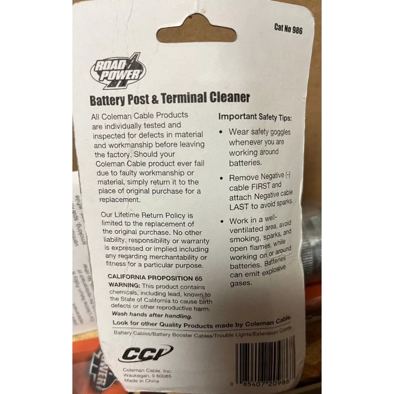 ROAD POWER CAT # 986 BATTERY POST & TERMINAL CLEANER