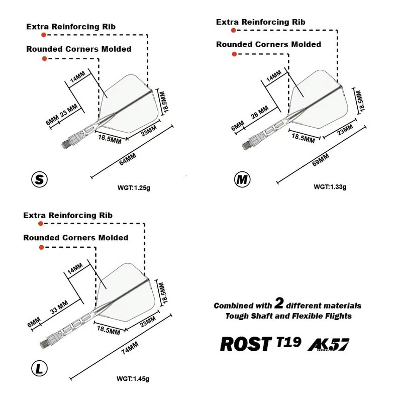 CUESOUL ROST T19 Integrated Dart Shaft and Flights Big Wing