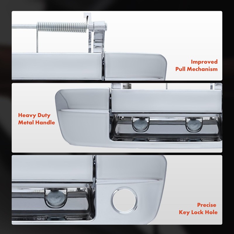A-Premium Upgraded Metal Tailgate Handle Liftgate Latch Handle with Keyhole
