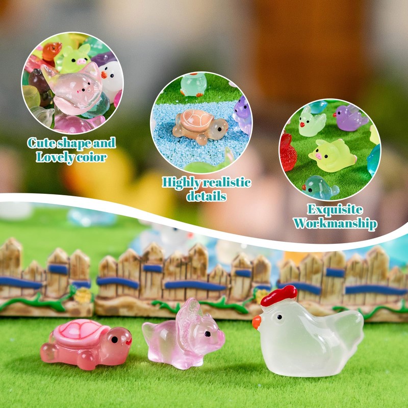 Teenzee 160 Styles Mini Resin Animals 160pcs Variety Tiny Animals