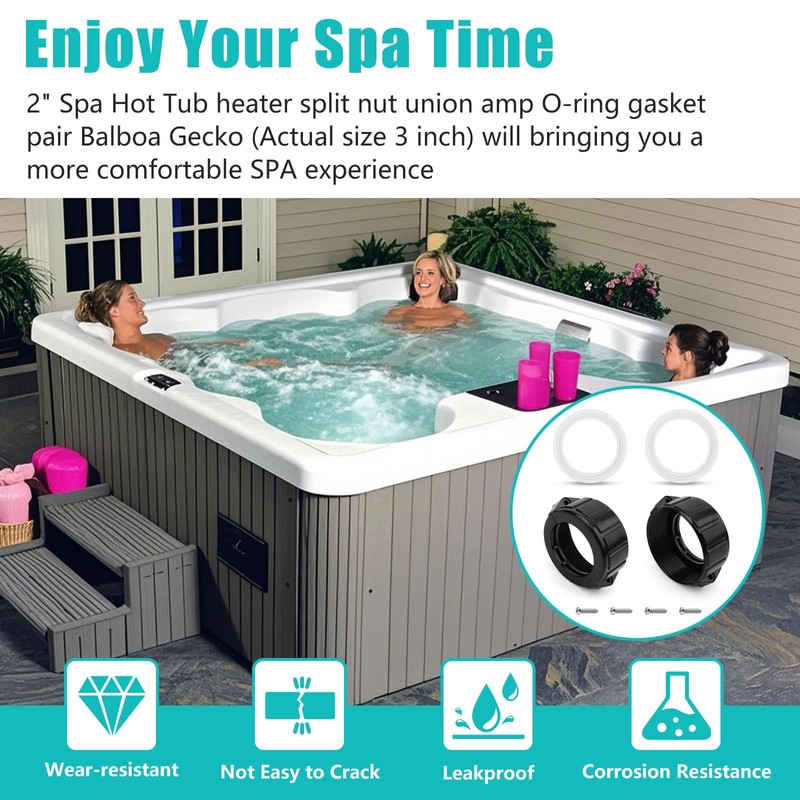 2 in Spa Hot Tub Heater Split Nut Unions Parts