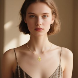 EKJQB Gold Knot Pendant Necklace For Women 925 Sterling Silver Lab Created Diamond Necklace Gift For Her,Send Gift Box, 18” Inches