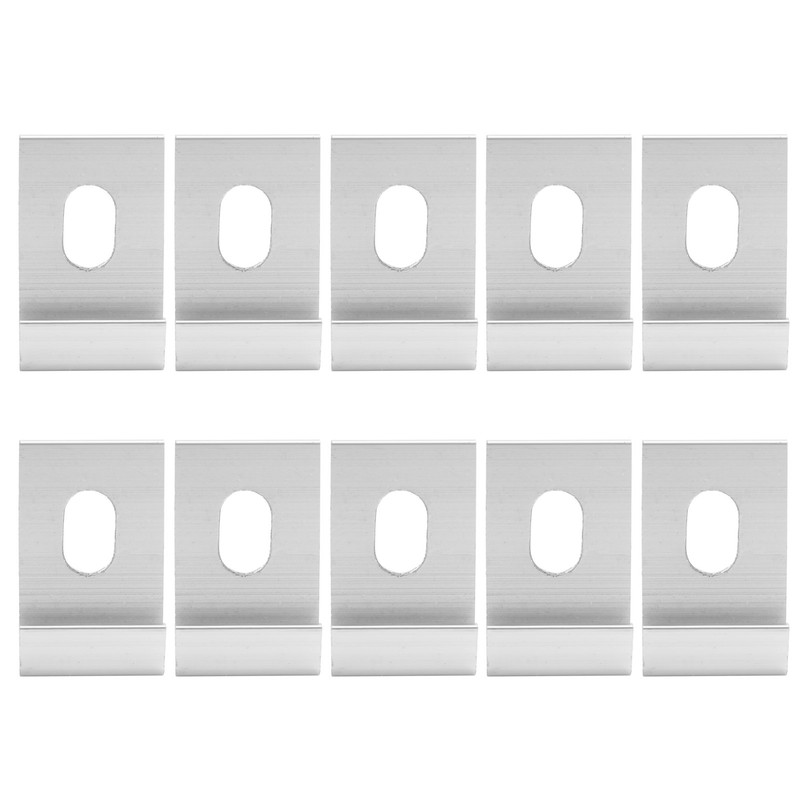 10Pcs Base Clips Hook Fixings Attaches Aluminium Greenhouses Fixture SetSilver