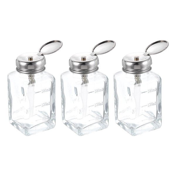HARFINGTON 3pcs Solvent Alcohol Dispensers 180ml(6.1oz) Push Down Liquid Dispenser
