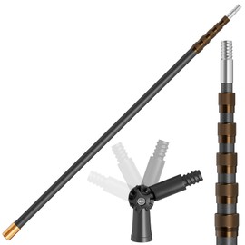 20FT Heavy-Duty Fiberglass Telescopic Extension Pole - High Stiffness, Non-Conductive, Twist Lock for Electrical Rescue, Indoor Cleaning, Pool Washing,Paint,Boat Hooks&Flags- Universal Threaded Tips