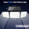 daphino Solar Lights Outdoor 2500LM Motion Sensor Outdoor Lights,3 Head