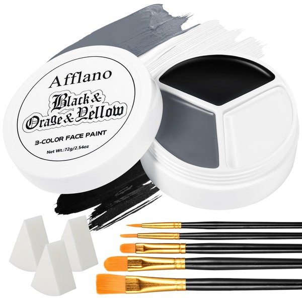 Halloween Skull Makeup Kit, Black White Grey Face Body Paint+
