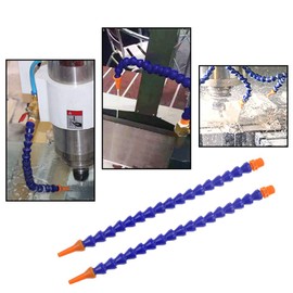 SPTwj Pack of 6 Plastic Flexible Water Oil Coolant Pipe Hose Round Nozzle Coolant Thread Hose for Milling Lathe CNC Hydraulic Lathe Machines Water Cooling System 30 cm Blue