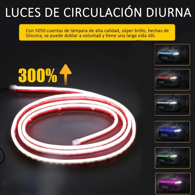 Tira Led Secuencial Cofre Auto Camioneta Luz Diurna Suv 1.8m