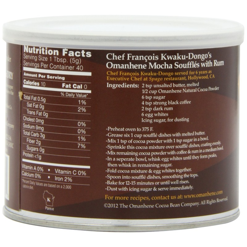 Omanhene All Natural, Single Origin Cocoa Powder, non-alkalized, 7 Ounce