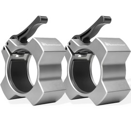 Meteor Essential Olympic Quick-Release Barbell Collars, Aluminium Collar, Barbell Clamp, Barbell Clips for 50mm Barbell Sleeves