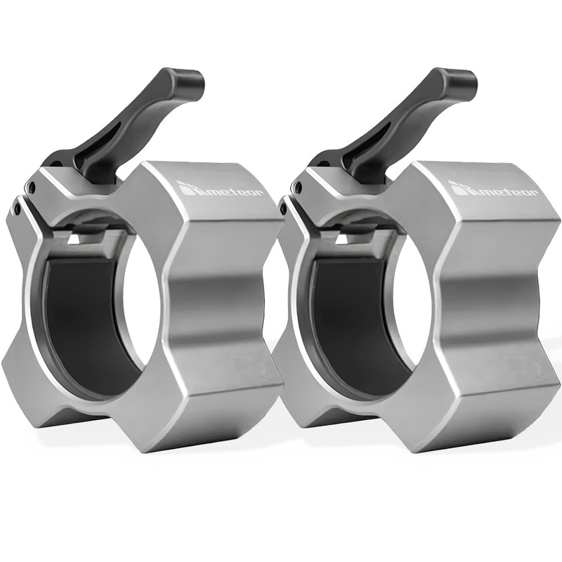 Meteor Essential Olympic Quick-Release Barbell Collars, Aluminium Collar, Barbell Clamp,