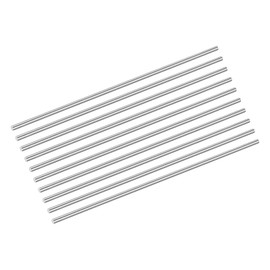 sourcing map 10Pcs 304 Stainless Steel Rods, 1.5mm x 102mm Metal Solid Shaft Round Rod Lathe Bar Stock for Model Plane Cars Ship DIY Craft Metal Working