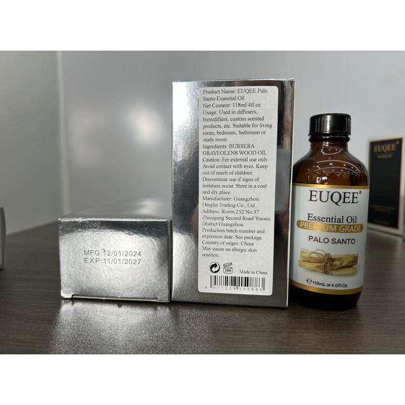 EUQEE Palo Santo Essential Oil 118mL Pure Palo Santo Oil