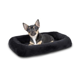Patas Lague Bolster Dog Bed for Small Dogs 16''x12'', Soft Foam Dog Sofa Pet Bed, Machine Washable Dog Cat Crate Bed Mat for Small Pet Breeds, Black