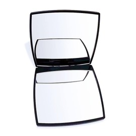 EUTECH Fashion Compact Cosmetic Mirror, Elegant Compact Purses Makeup Mirror, Small Compact Mirror 2 x 1 Magnification, Square, Perfect for Purses - Travel, Black