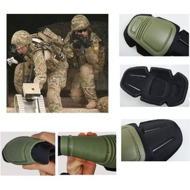 ATAIRSOFT Tactical Military Paintball Elbow Pads Knee Pads Set Airsoft Combat Protection Gear (OD)