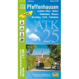 ATK25-L13 Pfeffenhausen (Amtliche Topographische Karte 1:25000): Landshut-West, Altdorf, Hohenthann, Mauern, Bruckberg, Furth, Tiefenbach (ATK25 Amtliche Topographische Karte 1:25000 Bayern)