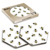 2 x Hexagon Coasters - Little Bumble Bee Pattern Cork
