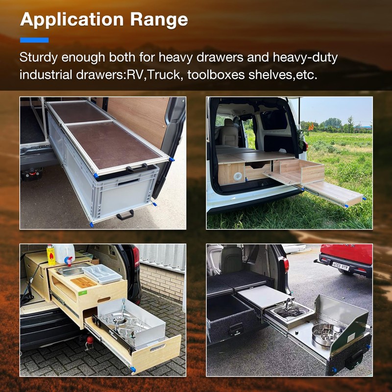 Heavy Duty Locking Drawer Slides Full Extension Runners with Lock