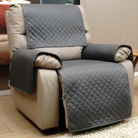 Eismodra Recliner Chair Covers Non-Slip Recliner Cover Stay in Place Washable Reclining Armchair Seat Slipcover Furniture Protector for Kids Pets Dogs (Dark Gray, 4 Pieces Set)