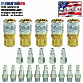 hpcouplers 20 pcs Heavy Duty Quick Coupler Air Hose Connector Fittings 1/4 NPT I / M Style