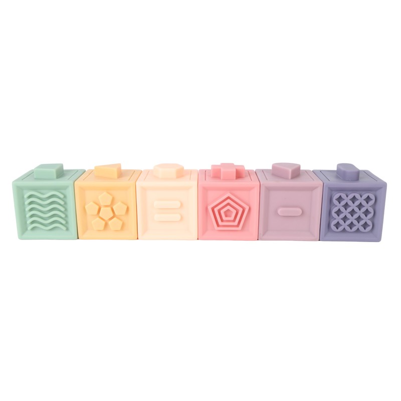 12PCS Children Silicone Building Blocks Soft DIY Educational Chewable Animals