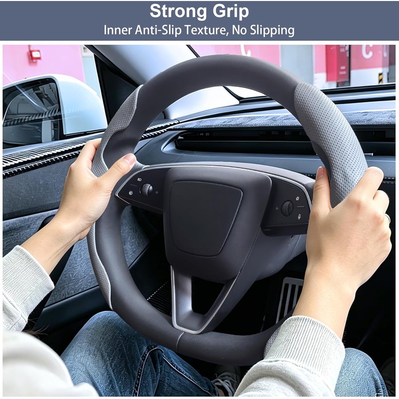 Funda para volante Tesla modelo 3/Y 2016-2025 2026 Juniper/Highland (gris)