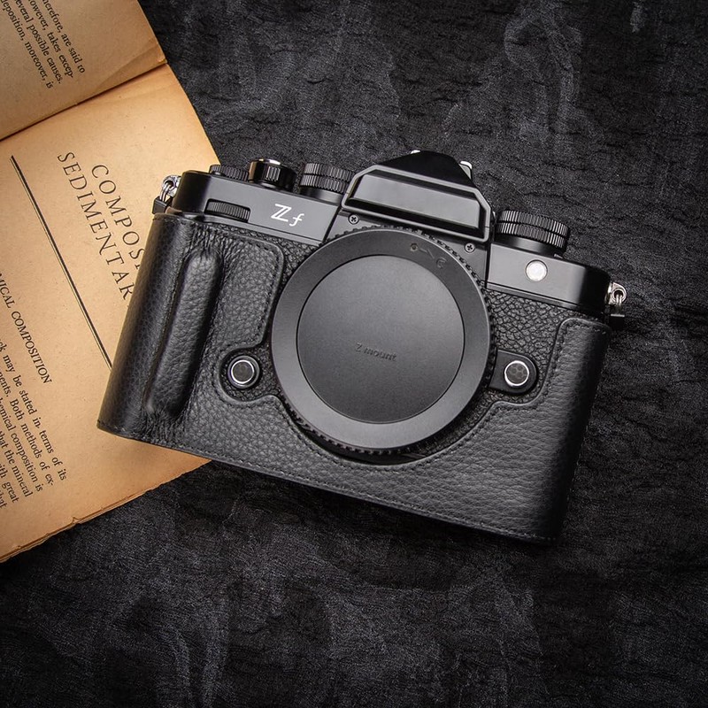 DBZZ Handcrafted Vintage Half-Wrap Camera Protector Genuine Leather Camera Case