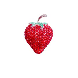 Red Rhinestone Strawberry, Crystal fruit Brooch Pin, Suit Stud, Shirt Studs for women for men，Dainty Christmas Wedding Birthday Holiday Jewelry Unisex Clothing Accessories