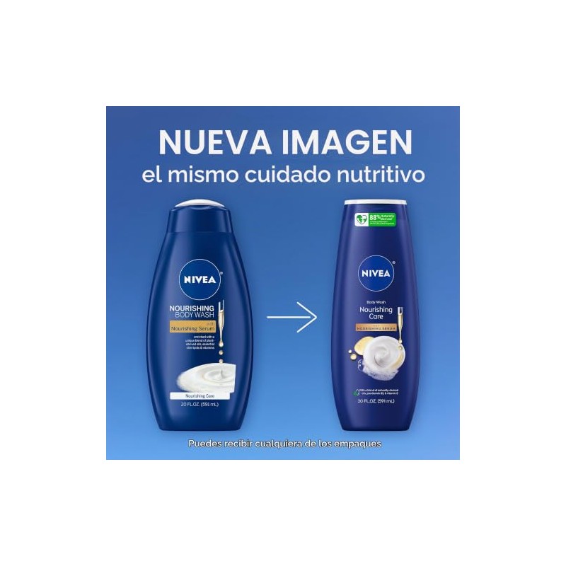 NIVEA Nourishing Care Body Wash with Nourishing Serum, 20 Fl