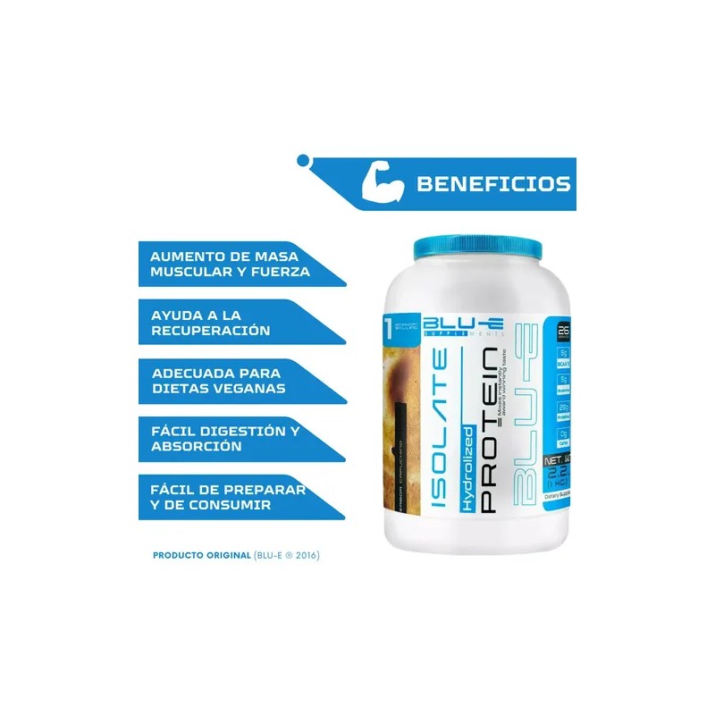 Proteína Whey Isolate BLU-E en Polvo de 1 Kg Sabor