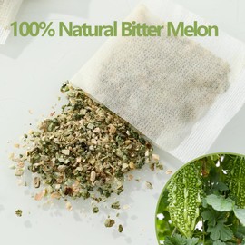Premium 100 Bitter Melon Tea Bags, Made with 100% Pure Natural Bitter Melon, No Additives & Caffeine Free & No Sugar Added.