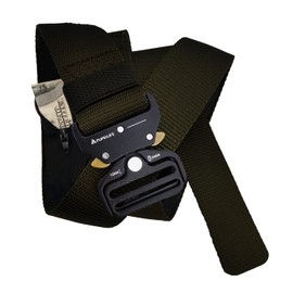 Tactical Style Travel Money Belts - Hidden Pocket Concealed Zipper Nylon Belt for Man Waist Below 42 Inches Included EDC Paracord Keychain 2 Items in Pack - Black