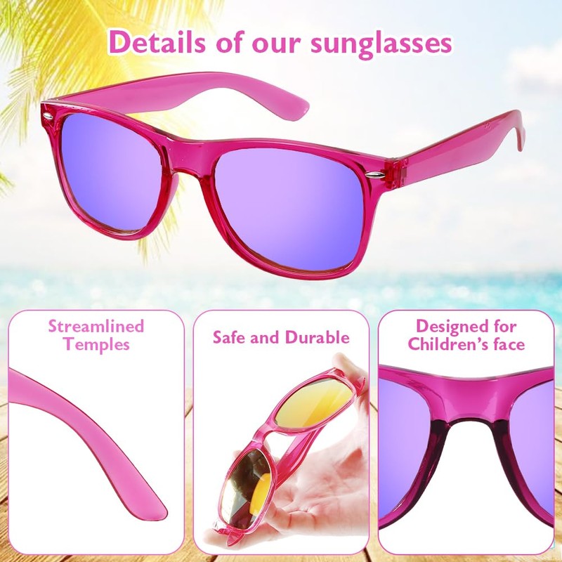 48 Packs Neon Party Sunglasses Bulk with UV 400 Protection