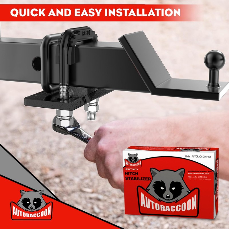 AUTORACCOON Hitch Tightener Anti-Rattle Clamp - Heavy Duty Hitch Stabilizer