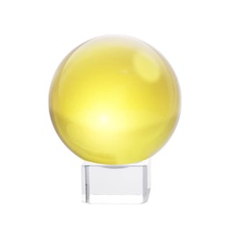 LONGWIN 60mm(2.4 inch) K9 Solid Crystal Ball with Free Stand Home Decor Ornaments Suncatcher (Yellow)
