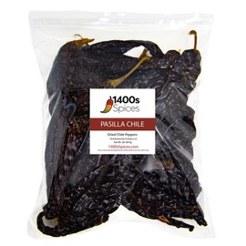 2lb Pasilla Chiles Dried Bulk, Chile Negro Food Service by 1400s Spices