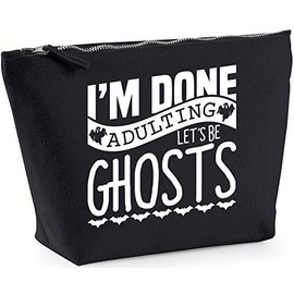 Hippowarehouse I'm Done Adulting Let's Be Ghosts printed make up cosmetic wash bag 18x19x9cm