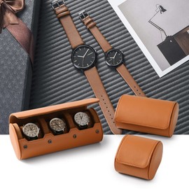Woodten Single Watch Case for Men, Premium Leather Travel Watch Case, Watch Carrying Case, Watch Organizer For Watch Storage & Display