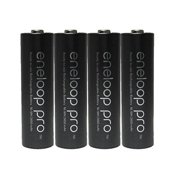 Eneloop 0B-EYUA-4XDI Pro AA High Capacity Ni-MH Pre-Charged Rechargeable Battery with Holder Pack of 4