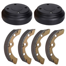 10L0L Golf Cart Brake Drums & Brake Shoes Kit for Club Car DS 1995-Up and Precedent 2004-Up Gas and Electric Golf Carts, Replace OEM 101791101 1018232-01 10603