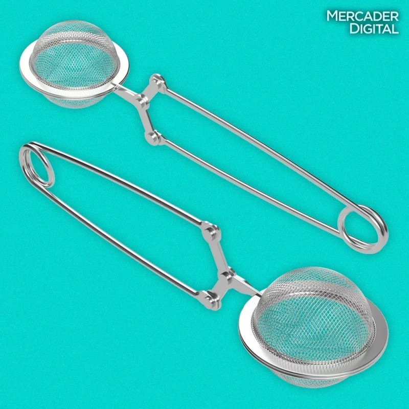 Mercader Digital 2 Pzs Infusor Té Pinza Bola Filtro Malla